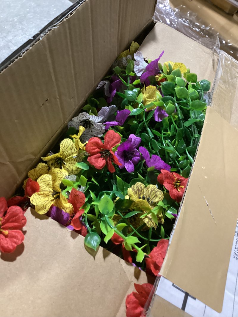 Condition photo showing Good Condition for trytuny artificial flowers for outdoor, uv resistant fake silk flowers, realistic faux plants for outside indoor porch patio window box planter home decor (20, yellow purple rosy pink red)