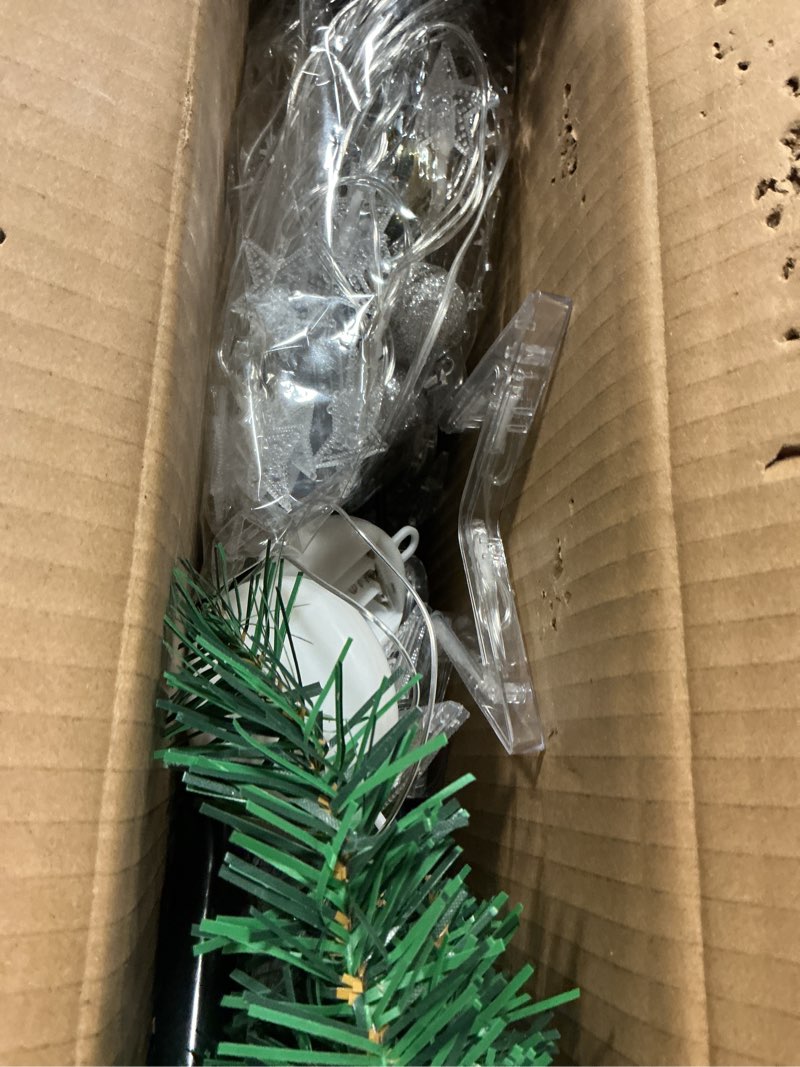 Condition photo showing Good Condition for glooglitter 3ft/6ft ramadan moon tree: lighted crescent artificial tree with star string led eid outdoor decoration for eid ramadan garden home bedroom party decor(green,3ft) green 3ft