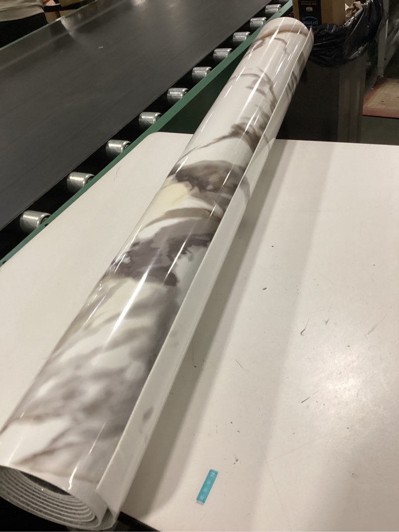 Condition photo showing Good Condition for Livelynine 24x394 Marble Peel and Stick Countertops Waterproof Contact Paper Counter Top Covers PVC Marble Sheet Adhesive Blue and White Marble Wallpaper for Bathroom Kitchen Counterop Vinyl Wrap Desk