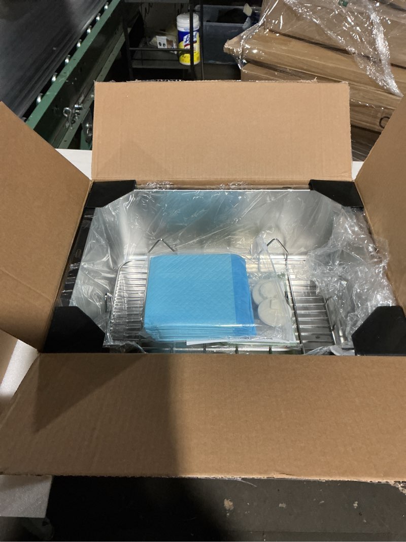 Condition photo showing As Is for Stainless Steel Sifting Litter Box for Rabbit (L)