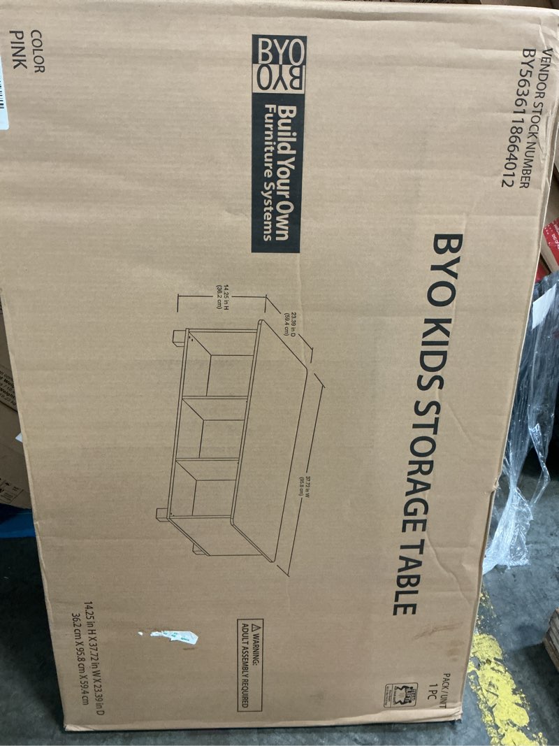 Condition photo showing New/Like New for byo kids activity and cube storage table pink