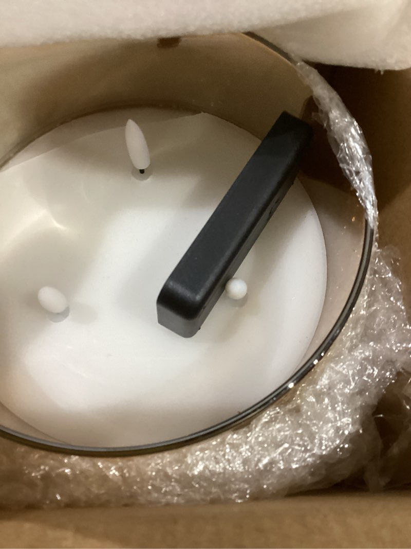 retisee 6'' x 6'' extra large flameless candles, 3 wick glass large candles with remote control and 