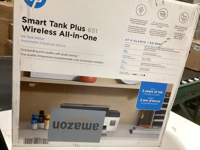 Condition photo showing Good Condition for HP Smart Tank Plus 651 Wireless All-in-One Printer, Ink Tank Printer-for-Home Use, 2 Years of Ink Included Auto Document Feeder, Mobile Print, Scan, Copy, Fax, an EcoTank Alternative (7XV38A) White with Black Top