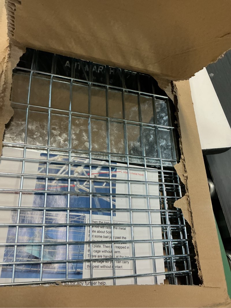 Condition photo showing Good Condition for ant march live animal cage trap 32''x11.5"x13" steel humane release rodent cage with gloves for rabbits, stray cat, squirrel, raccoon, mole, gopher, chicken, opossum, skunk, chipmunks, groundhog