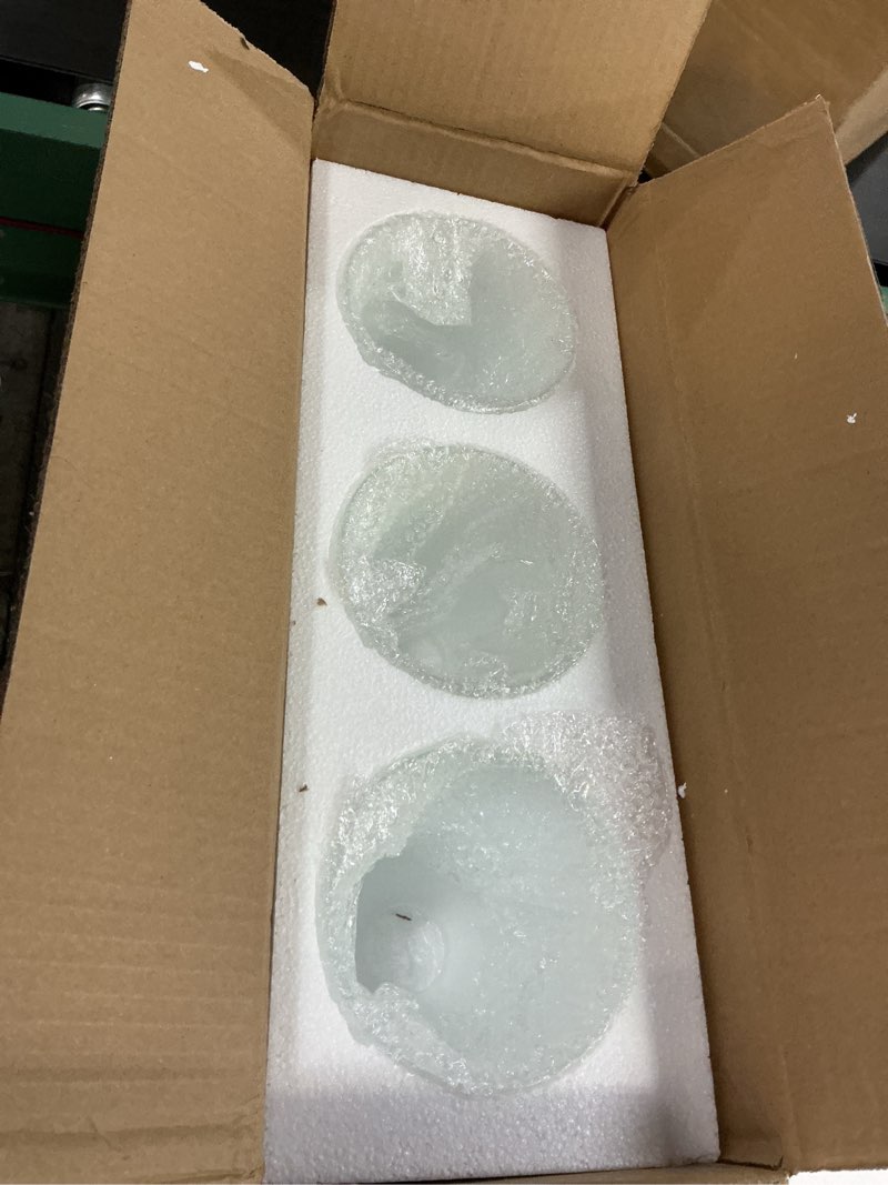 Condition photo showing Good Condition for anmire 3 pack frosted glass shade, bell shaped light fixture replacement globe or cover with 1-5/8-inch fitter for chandelier wall sconce pendant light, g0030 3pcs glass shades