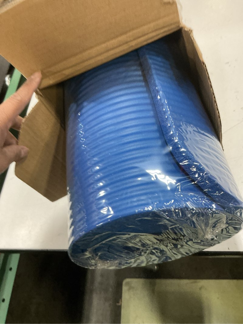 Condition photo showing New/Like New for amazon basics extra thick exercise yoga mat with carrying strap blue 1/2 inch