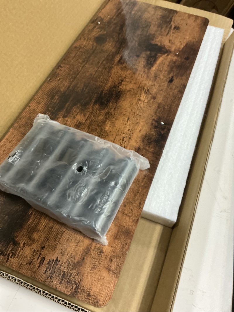 Condition photo showing Good Condition for furinno turn-n-tube monitor stand riser, 23.6" wide rectangle monitor riser, laptop stand for desk, office desk accessories, desktop organizers and accessories, toolless assembly, amber pine amber pine/black 23.6"w rectangle