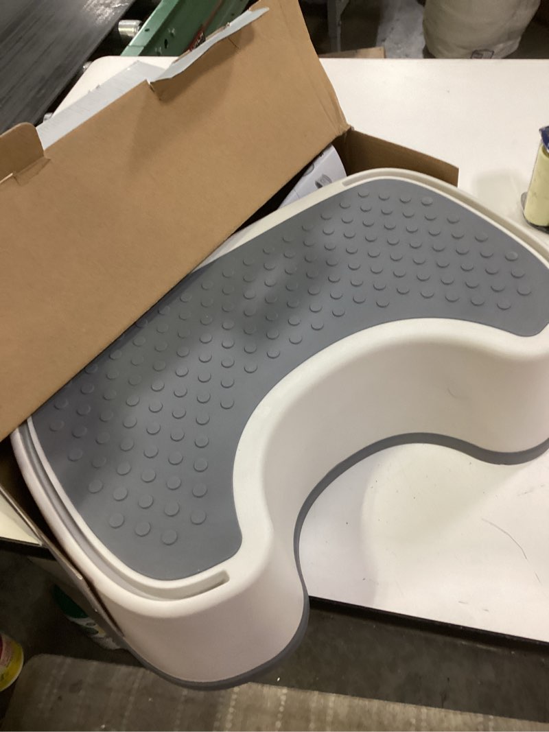 Condition photo showing Good Condition for MR.SIGA Toilet Stool Squat Adult, Bathroom Stool Heavy Duty, Anti Slip Toilet Step for Bathroom, Toddler Step Stool for Kids, Off-White & Dark Gray