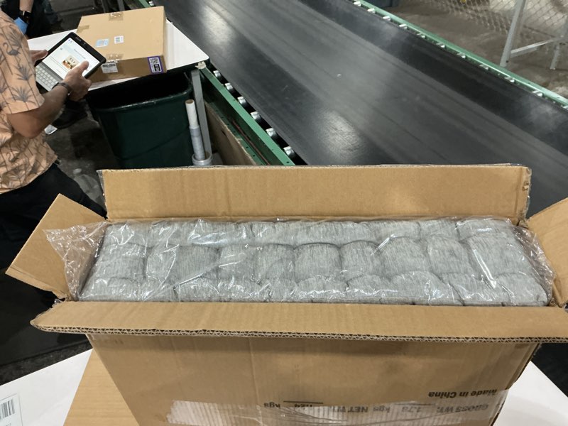 Condition photo showing New/Like New for Intelligent Design Azza Floor Pillow, Large Cushions Sitting for Adults, Floor Pillow for Meditation or Yoga, Lustrous Chenille Tufted with Scalloped Edges for Bench/Chair Cushion, 20"x20"x5" Grey 20"W x 20"L x 5"H Square Grey