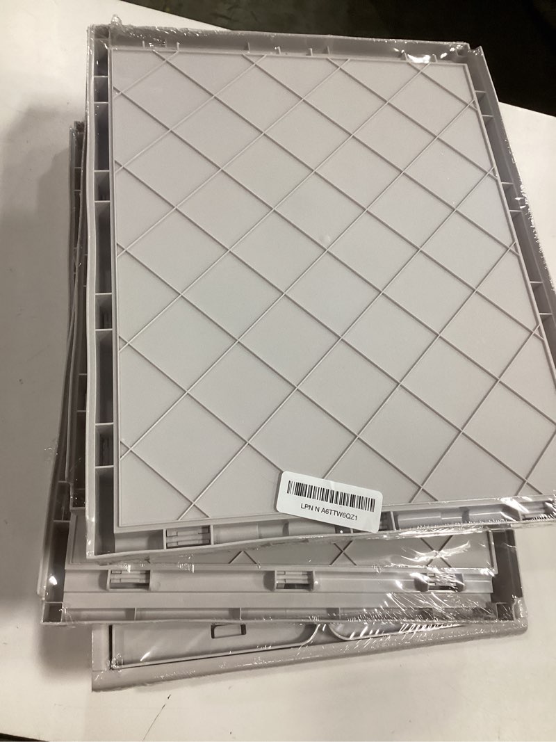 Condition photo showing New/Like New for SNSLXH 5 Pack Stackable Closet Storage Basket, Multifunctional & Foldable Closet Organizer for Bathroom Kitchen Laundry Room Wardrobe Storage, Space-Saving Clothes Storage Drawer Organizer, White White 5 Pack