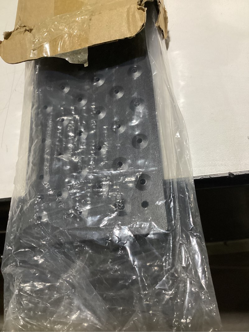 Condition photo showing As Is for 8 Pcs 30 x 3.75 Inch Non Slip Aluminum Stair Tread Metal Stair Outdoor Anti Slip Stair Treads Nosing Powder Coated Black Stair Treads with Carbon Steel Screws for Wood Ramp Deck Steps