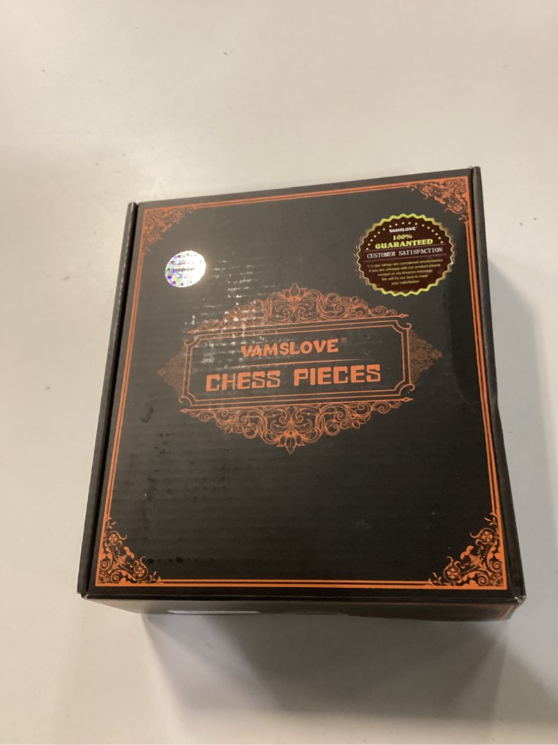 Condition photo showing New/Like New for Vamslove Wooden Heavy Weighted Chess Pieces Only-3.8'' King-Extra 2 Queens-34 Wood Tournament Chessmen for Chess Set,Velvet Storage Bags Included