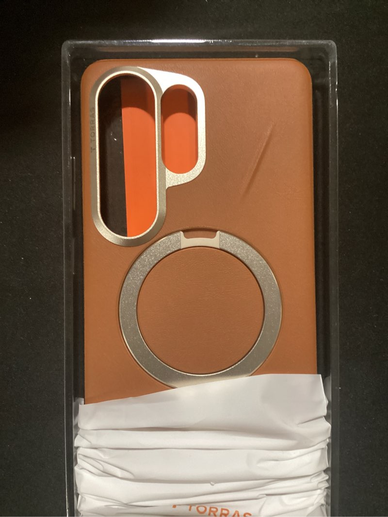 Condition photo showing New/Like New for torras ostand q3 vegskin for samsung galaxy s26 ultra case leather, 360 magnetic stand, fit for magsafe, premium organic silicone leather case for s26 ultra case, camera protection, amber brown brown for galaxy s26 ultra