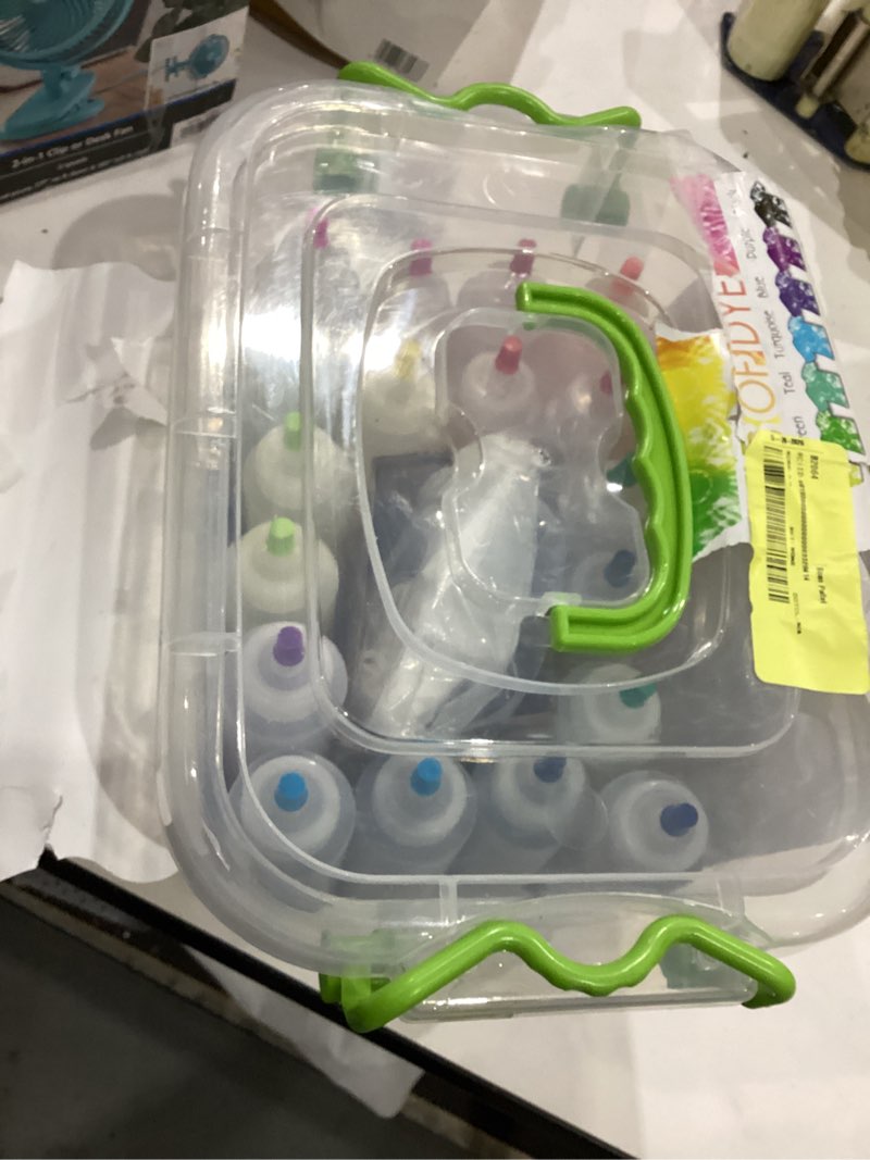 Condition photo showing As Is for create basics tie dye party tub kit - rainbow tie dye in 14 colors  4 refills  gloves  rubber bands