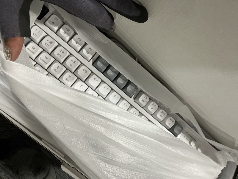aula 99 wireless keyboard, custom computer keyboard, tri-mode bluetooth 5.0/2.4ghz/usb-c cute creamy gaming keyboards with number pad, rgb backlit media knob programmable keybaord for pc gamer - grey grey-black-white