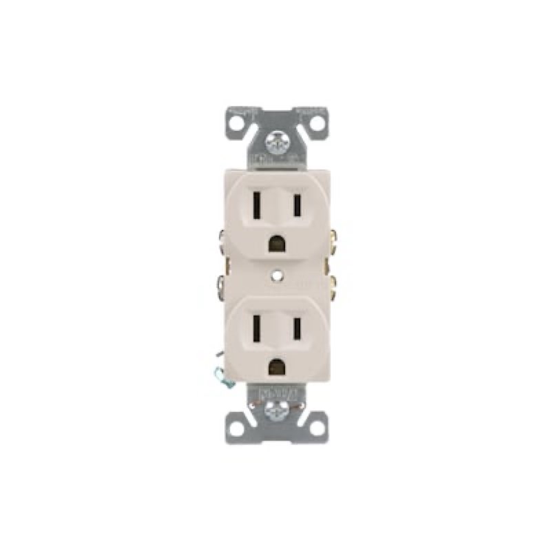 eaton 15 -amp 125-volt commercial duplex outlet receptacles , light almond