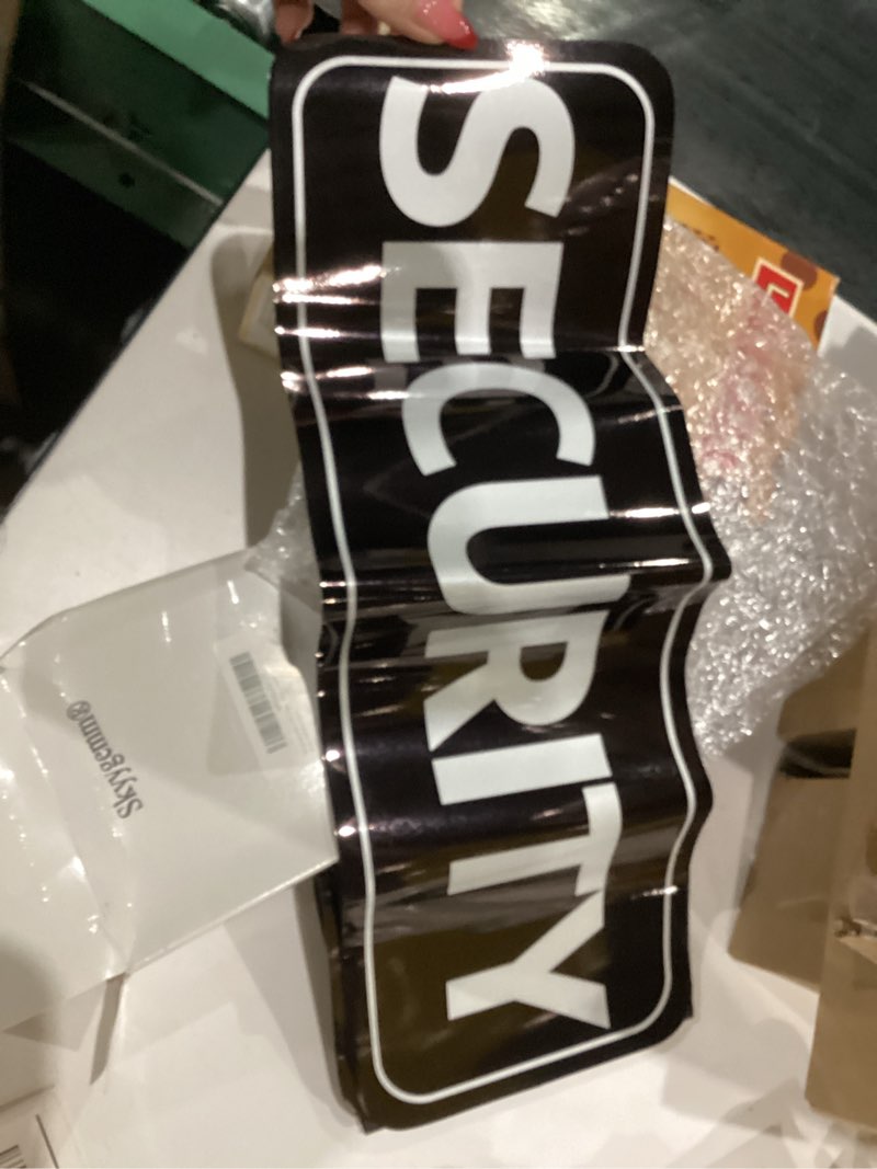 Condition photo showing New/Like New for Skyygemm 4 Pcs Security Car Magnetic Signs Reflective Security Heavy Duty Signs for Vehicles Magnetic Truck Waterproof Officers Decals for Patrol (Black with White Border) Black with White Border 4