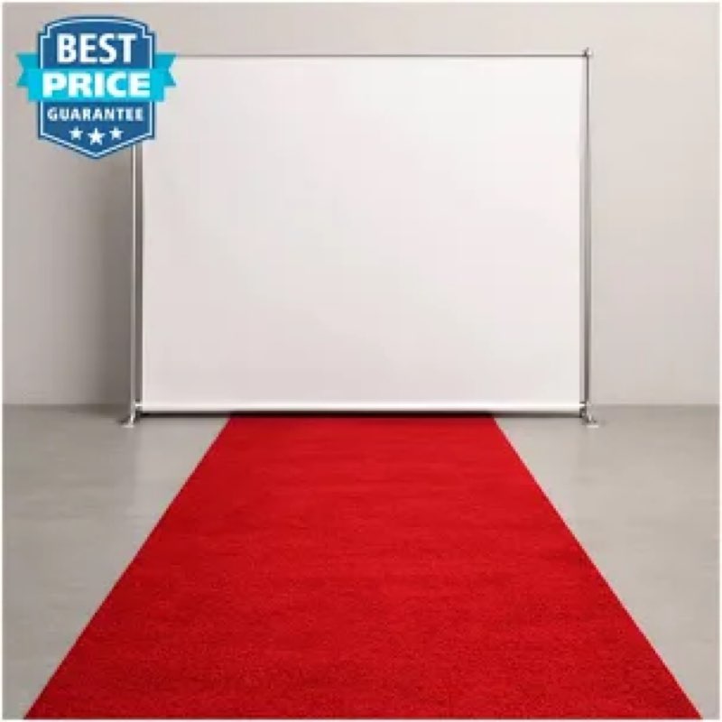 4ft x 30ft Red Carpet Runner for Party,Anti Slip Thickening 350 GSM Non-Woven Polyester Fabric Aisle