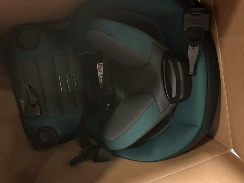Condition photo showing Good Condition for safety 1st ellaris 3-in-1 convertible car seat, slim fit design, rear & forward-facing, 5-position headrest, 3-across fit, travel-friendly with machine-washable seat pad, peacock blue