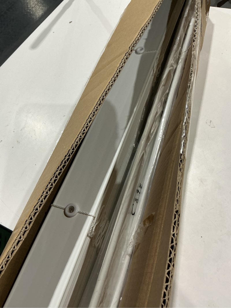 Condition photo showing Good Condition for 2-inch faux wood cordless room darkening blinds for windows - starting at $19.97 - (over 500 add'l custom sizes) faux wood blinds, room darkening blinds, white - 34" w x 64" h