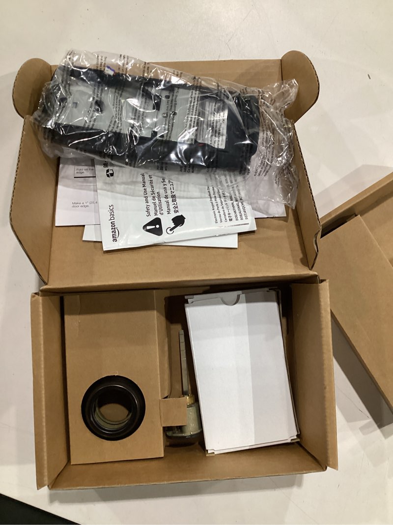 Condition photo showing Good Condition for amazon basics electronic keypad deadbolt door lock with touch-control keyless entry, keyed entry option, traditional, oil bronze, 1-pack oil bronze 1 pack