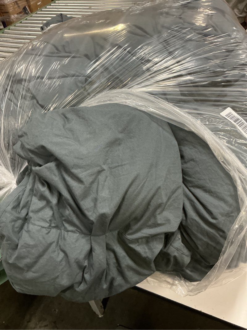 Condition photo showing As Is for cotton pintuck comforter, full/queen, nightfall