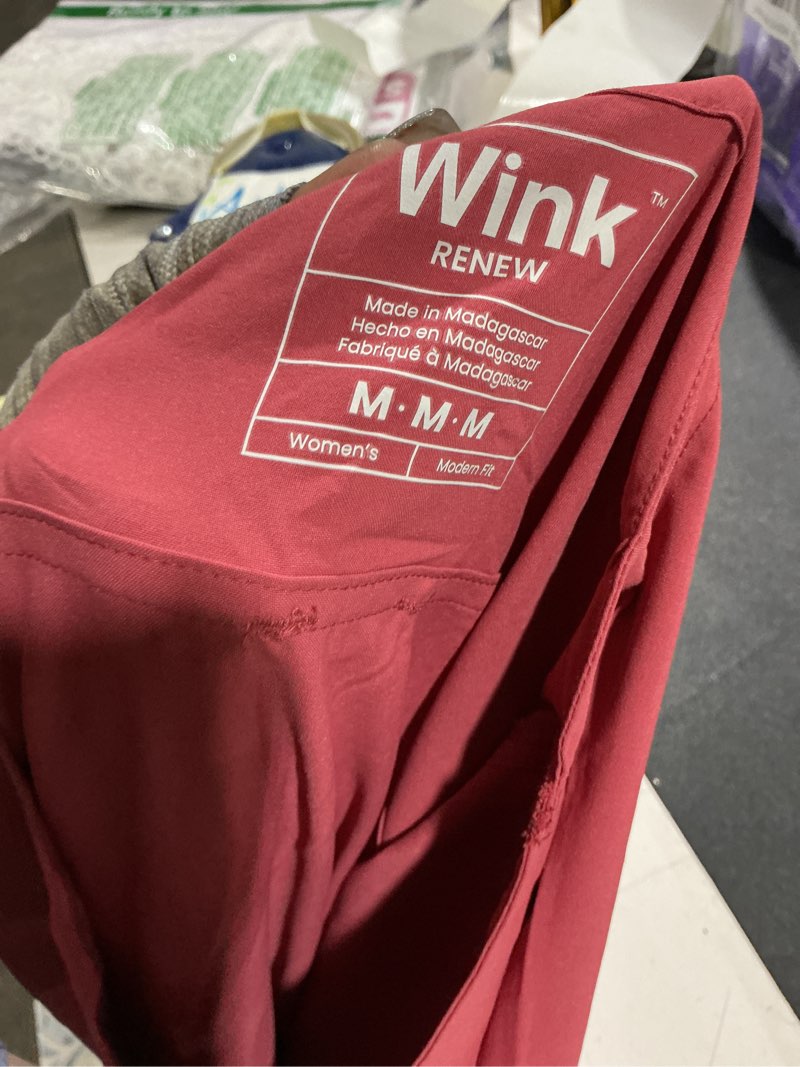 Condition photo showing Good Condition for wink renew women's cargo jogger scrub jumpsuit medium ruby