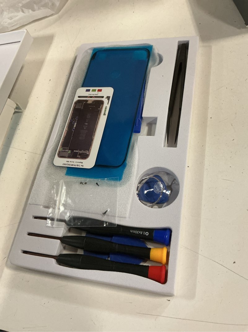 Condition photo showing As Is for for iphone 7 screen replacement with home button 4.7" black 3d touch lcd display digitizer full assembly fix tools magnetic screw mat with front camera speaker repair kit a1660 a1778 a1779