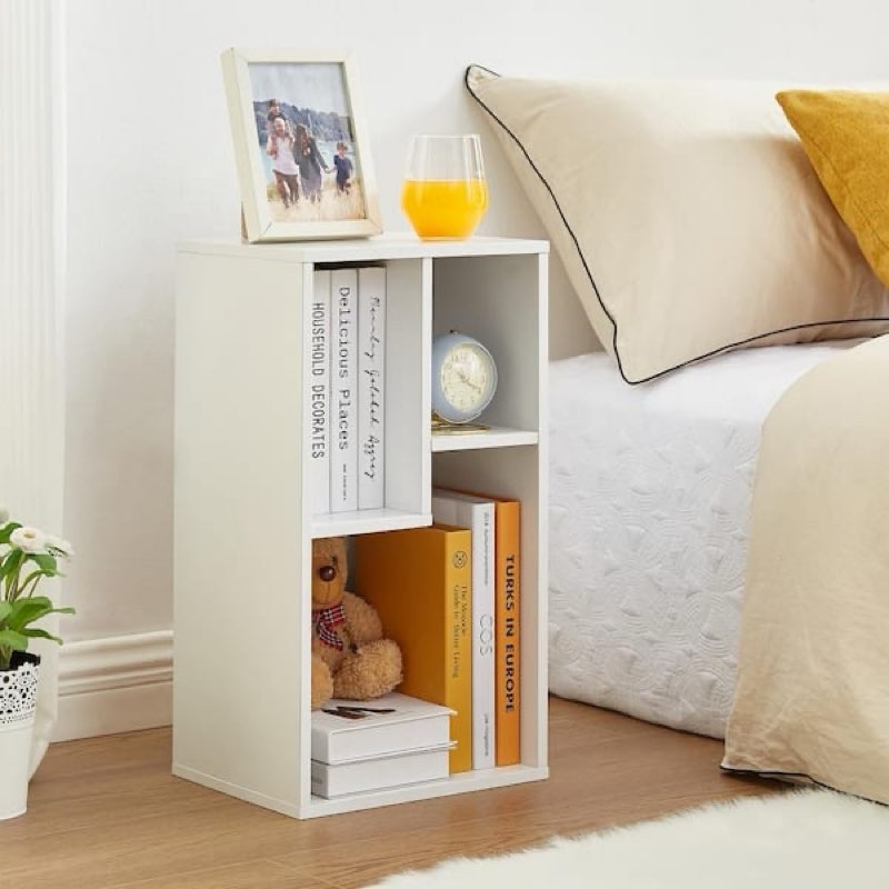  VECELO Simple Home 3-Tier Adjustable Shelf Bookcase,White 