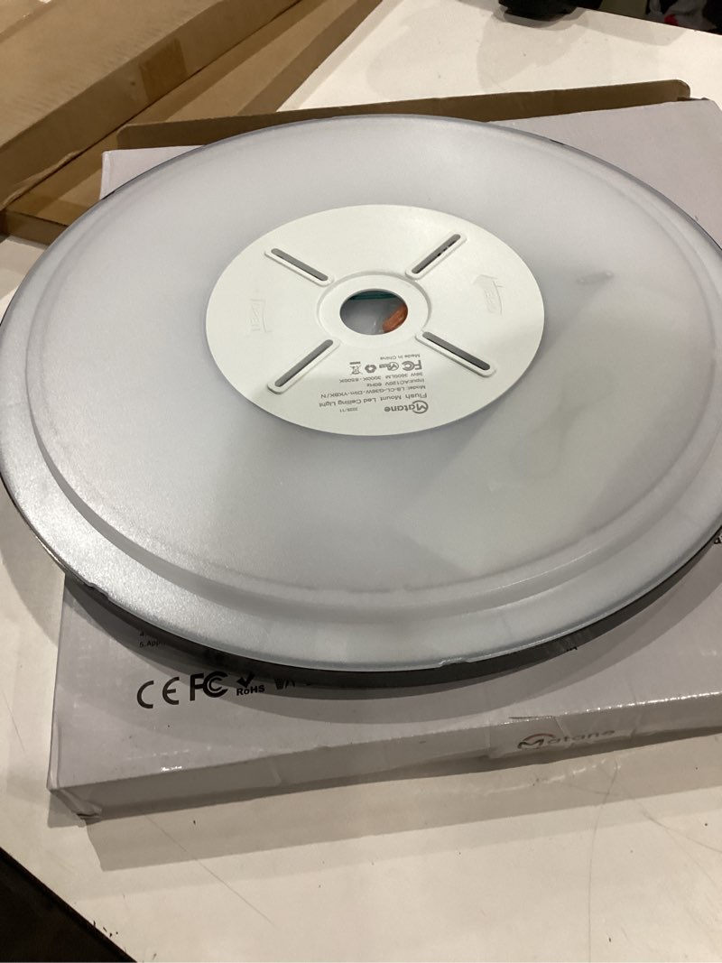 Condition photo showing Good Condition for matane 15.4in dimmable led flush mount ceiling light with night light, 36w ceiling lighting fixture, 3000k/4000k/5000k selectable, low profile ceiling lights for bedroom, kitchen, hallway, black