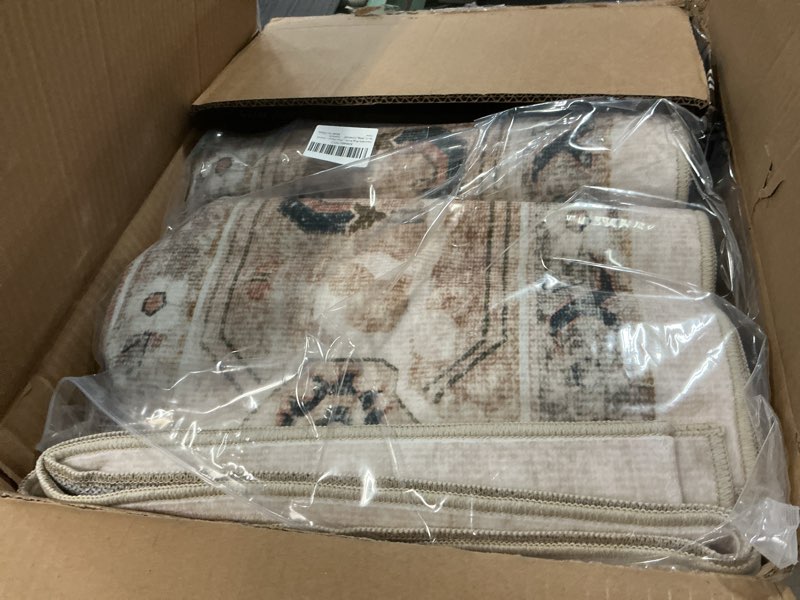 Condition photo showing Good Condition for Washable Rug 8x10 Area Rugs: Boho Vintage Distressed Oriental Medallion Neutral Thin Large Rug Carpet for Living Room Bedroom Dining Room Home Office Decor - Camel Camel 8' x 10' (Rectangular)