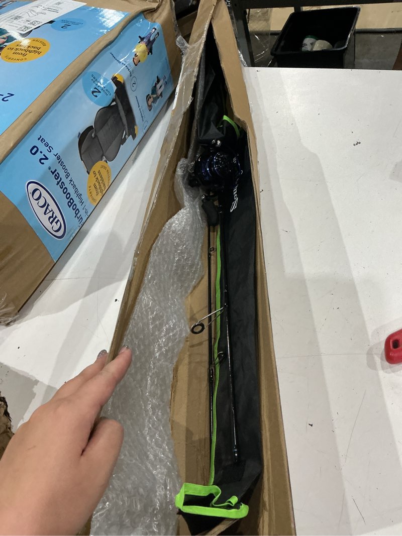 Condition photo showing As Is for sougayilang ultralight fishing rod reel combos,portable 2-piece spinning fishing pole with stainless steel guides