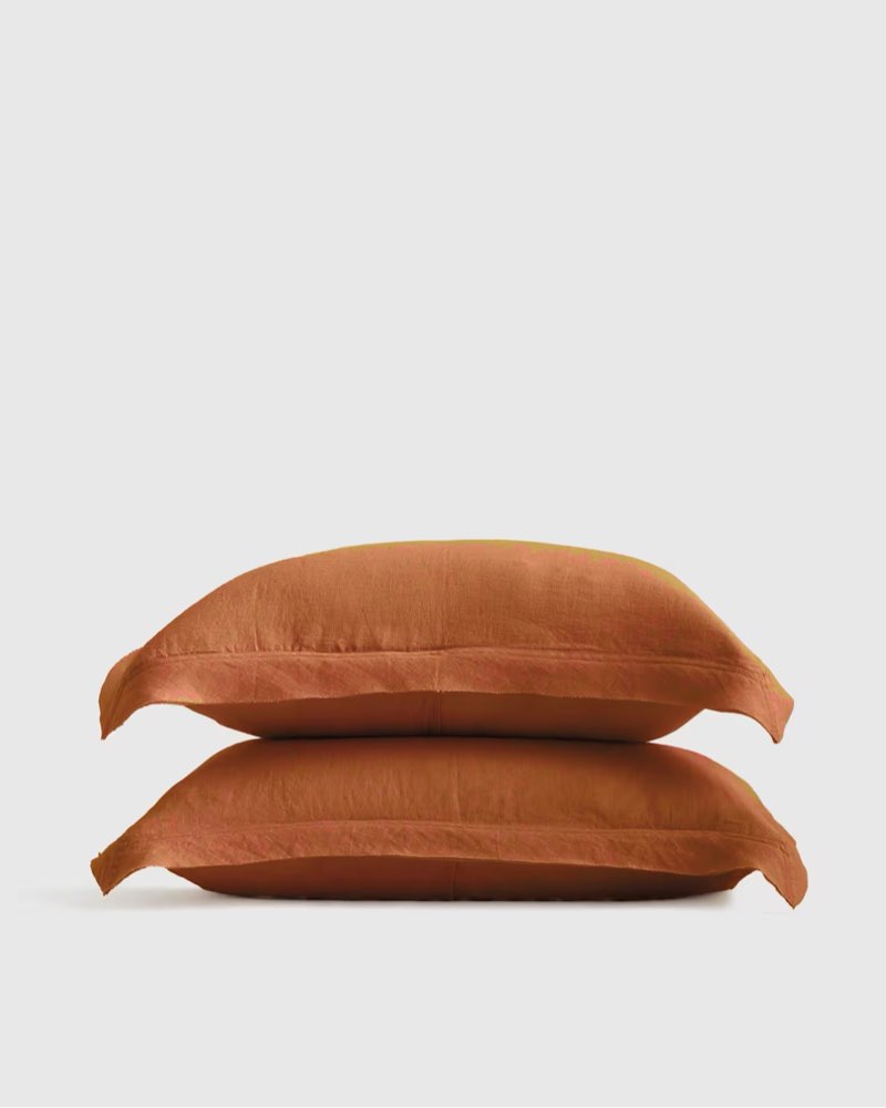 european linen double flange sham set king 