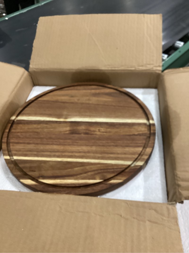 Condition photo showing Good Condition for Acacia Wood Cake Stand with Lid – 12" Round Cake Holder & Dessert Stand, 2-in-1 Charcuterie Board & Serving Platter for Cheese, Fruit – Acrylic Dome, Wedding Party Centerpiece