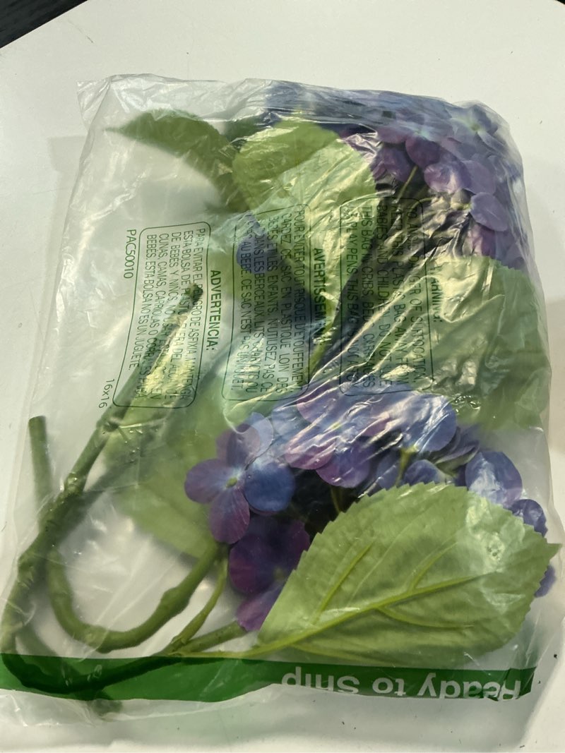 Condition photo showing Good Condition for oairse 3pcs blue hydrangea artificial flowers 19.7 in real touch faux hydrangea stems silk flowers with stems fake blue flowers bouquet for floral arrangements table centerpieces wedding home decor