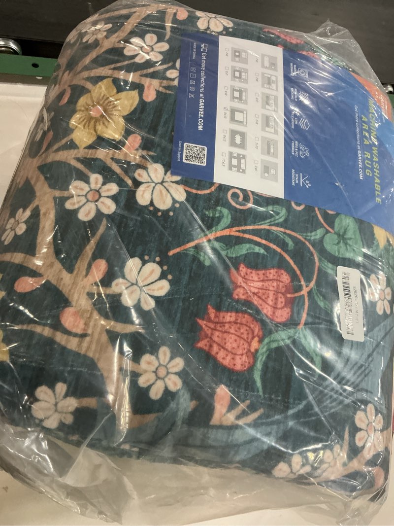 Condition photo showing Good Condition for GarveeHome 8x10 Area Rugs, Washable Rugs for Living Room Non Slip Stain Resistant Ultra Soft Floral Rug, Boho Carpet Floor Mat for Bedroom Dining Room Nursery Playroom Office, Dark Blue Dark Blue 8' x 10' (Rectangular)