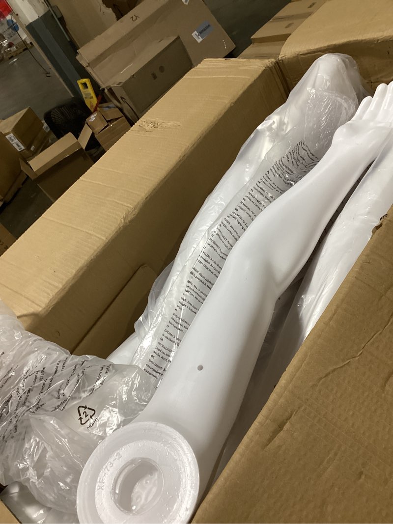 Condition photo showing As Is for topmaster male form mannequin - versatile 360° design, easy assemble, full body 38'' chest male mannequin with adjustable posture, turnable head and flexible limbs - white male white