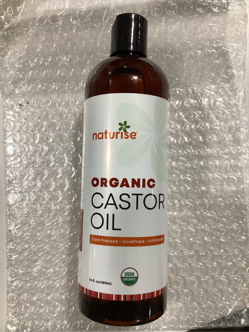 Condition photo showing As Is for USDA Organic Castor Oil for Hair Growth – Pure Castor Oil Organic Cold Pressed & Unrefined in Glass Bottle – Vegan, Non-GMO Oils for Eyelash, Eyebrow, Hair, Skin & Face Support (16 fl. oz.) 16 Fl Oz (Pack of 1)
