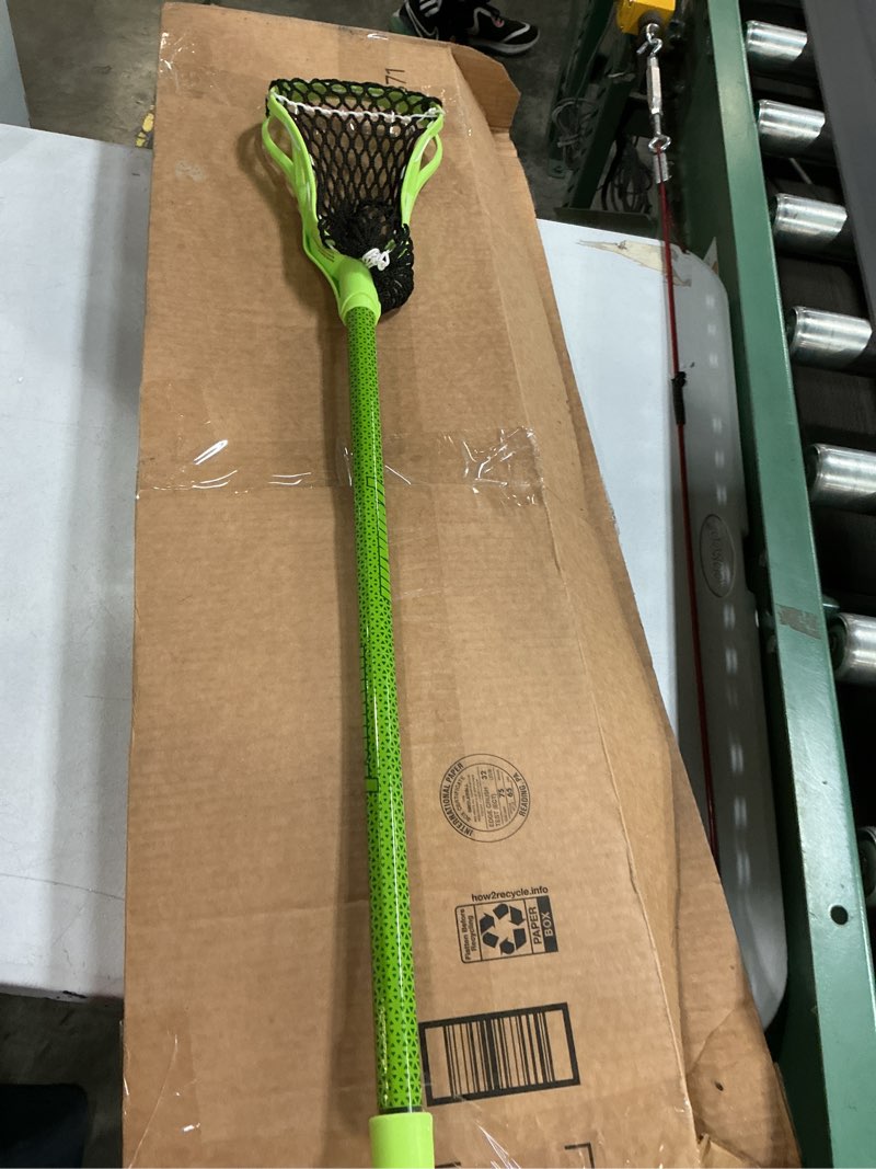 Condition photo showing Good Condition for franklin sports future champs youth lacrosse stick + ball set - kids 32" inch practice stick - beginner backyard plastic stick + lightweight soft ball 32" green 2