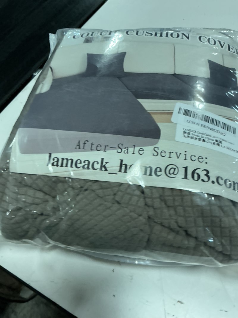 Condition photo showing Good Condition for la meack couch cushion covers for sectional sofa l shape washable separate seat chaise couch cover stretch sofa slipcovers with 2 pcs pillowcases(2 seater + 1 chaise, taupe) taupe seat only: 2 seat + 1 chaise