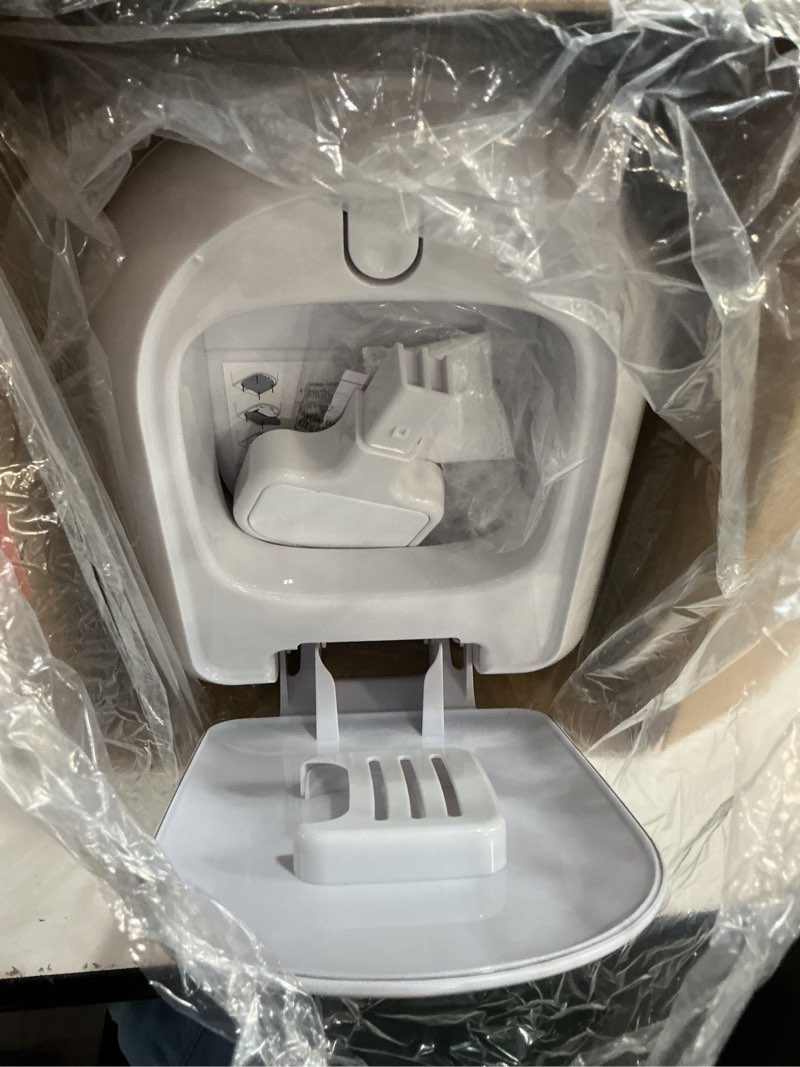 Condition photo showing New/Like New for diaper genie platinum pail (lily white) is made in durable stainless steel and includes 1 easy roll refill with 18 bags that can last up to 5 months.