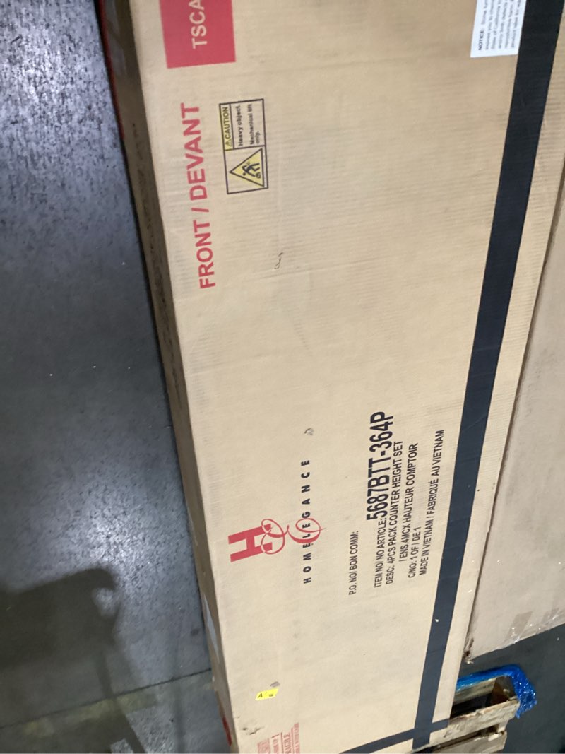 Condition photo showing New/Like New for Lexicon Caspian 4-Pcs Pack Wood Counter Height Set in 2-Tone (Black and Brown)