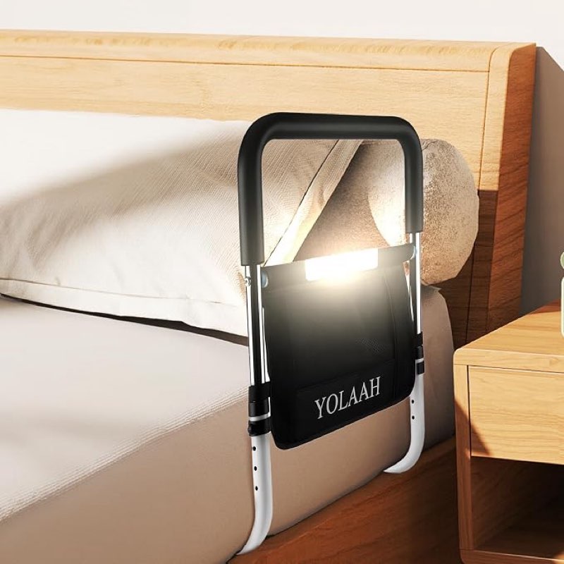 yolaah bed rail for elderly adults safety - bedassist rail for seniors, height adjustable, bed handle, guard, rail for seniors prevent fall