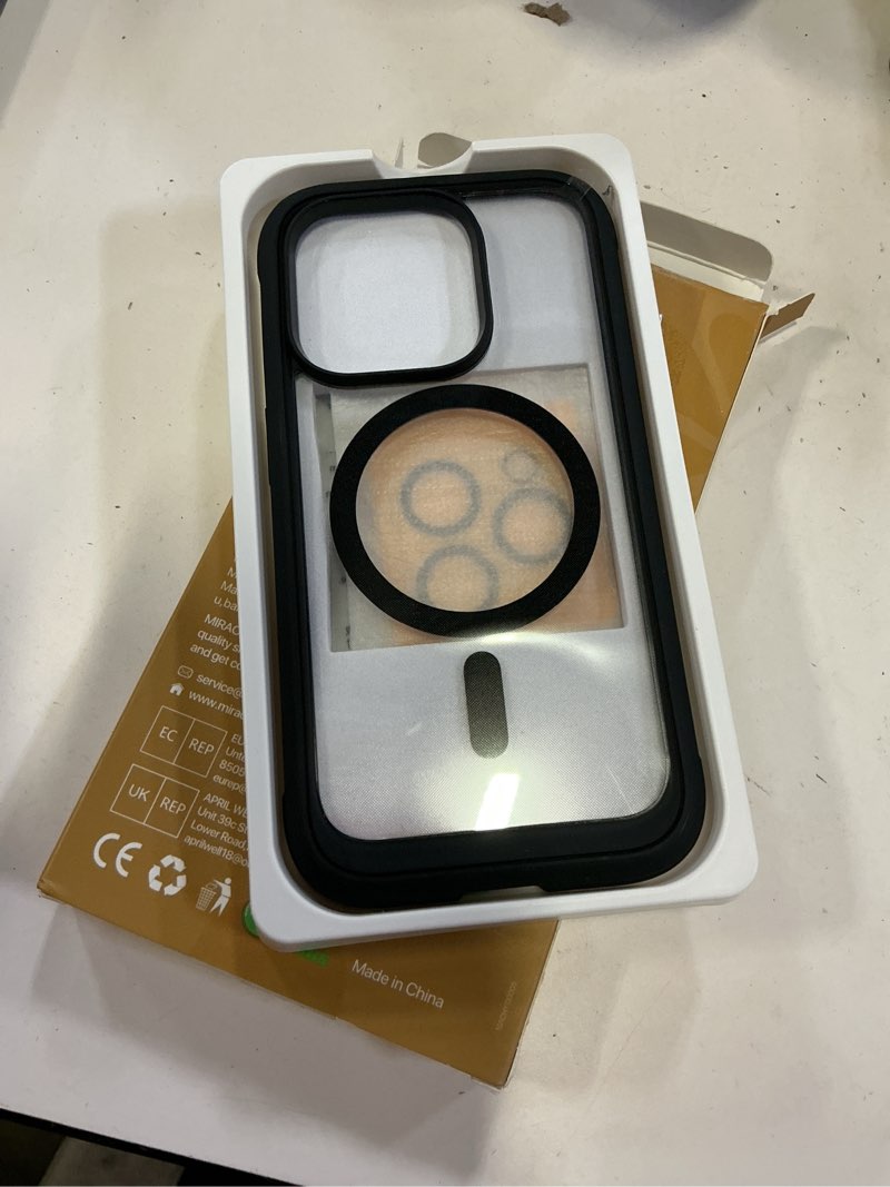 Condition photo showing New/Like New for miracase magnetic for iphone 15 pro case full-body phone case with built-in glass screen protector & camera protector, [compatible with magsafe] military drop proof 15 pro cover bumper 6.1 inch, black iphone 15 pro magnetic classic black