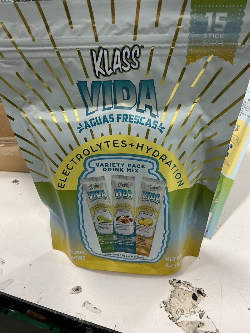 KLASS VIDA Variety Pack Electrolyte Drink Mix – Pineapple, Horchata & Cucumber Limeade Flavors | Sug
