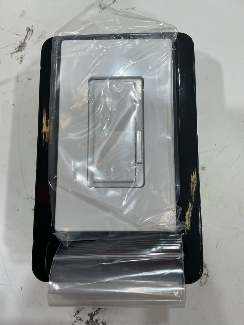 Condition photo showing As Is for leviton decora smart dimmer anywhere companion, add wire-free 3-way/4-way/5-way on/off/dim/bright control to decora smart wi-fi dimmers, dawdc-1rw, white no size dimmer companion