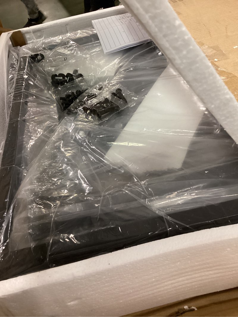 Condition photo showing Good Condition for Garden 4 you Coffee Table Set of 2, Modern Engineered Wood Nesting Table, Metal Frame Square Center Table Set, Side Tables, Nesting Coffee Table for Living Room, Bedroom and Small Spaces, 23.6in Brown Brown & Black 23.6"