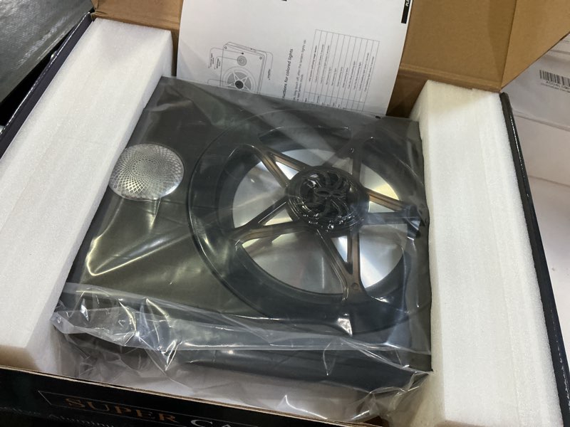 Condition photo showing New/Like New for bluetooth connection 1200w subwoofer and amp package with three speakers, adjustable multicolor led lights, deep bass boost,phone connectivity for music playback,only fit large screen cars/trucks/vans