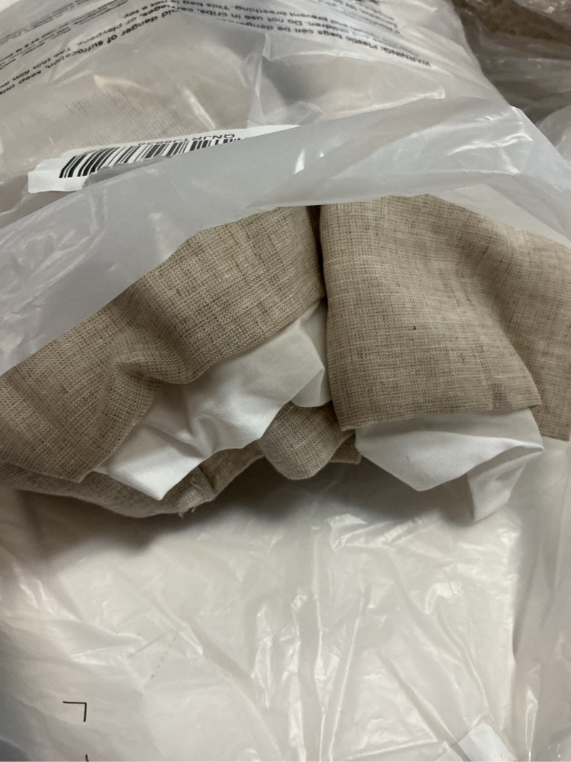 Condition photo showing Good Condition for european linen curtain - single panel, 48x96, flax