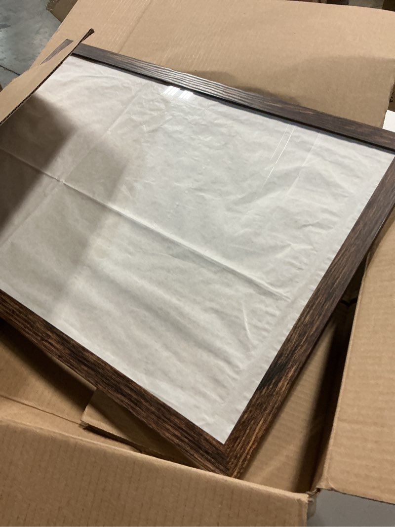 Condition photo showing Good Condition for luckylife 12x18 poster frame brown set of 2, display pictures 11x17 with mat or 12x18 without mat, wall mount brown 12x18